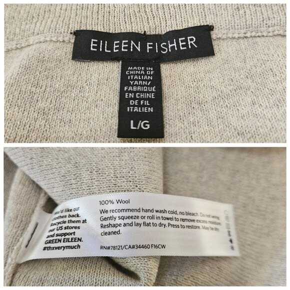 Eileen Fisher The Icons Washable Wool Crepe Skirt Sea Salt L - Picture 9 of 11